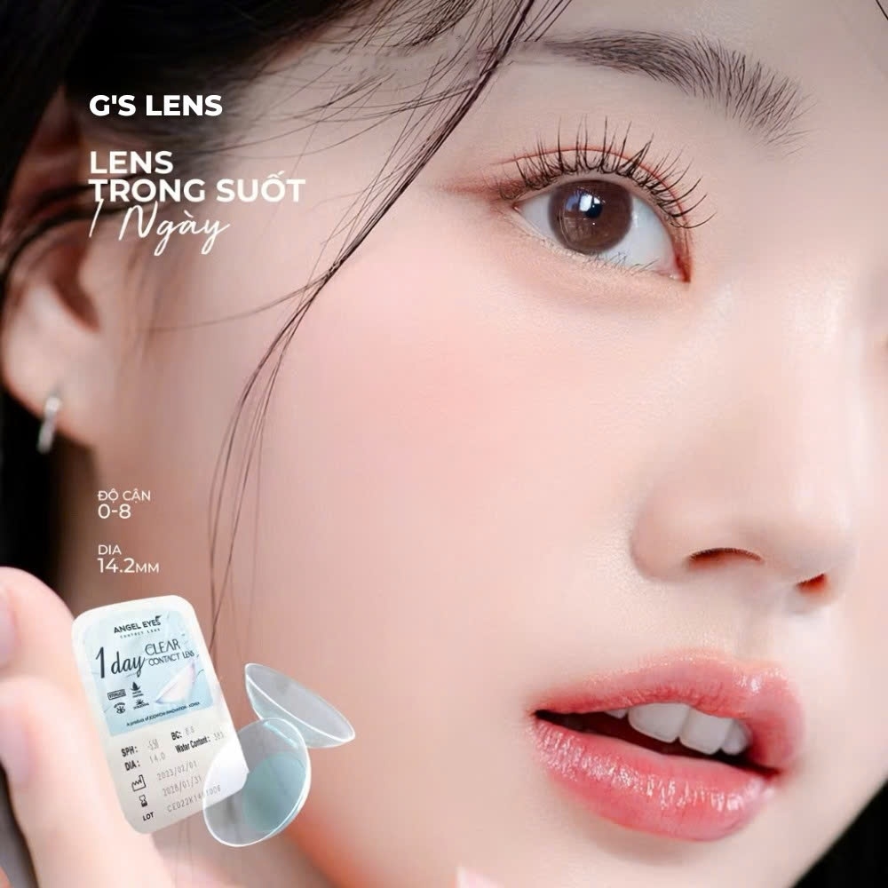 Kính áp tròng 1 ngày TRONG SUỐT không màu không giãn tròng ANGEL EYES