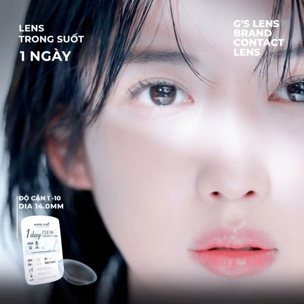 Kính áp tròng 1 ngày TRONG SUỐT không màu không giãn tròng ANGEL EYES