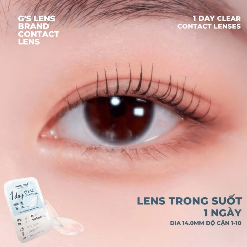 Kính áp tròng 1 ngày TRONG SUỐT không màu không giãn tròng ANGEL EYES