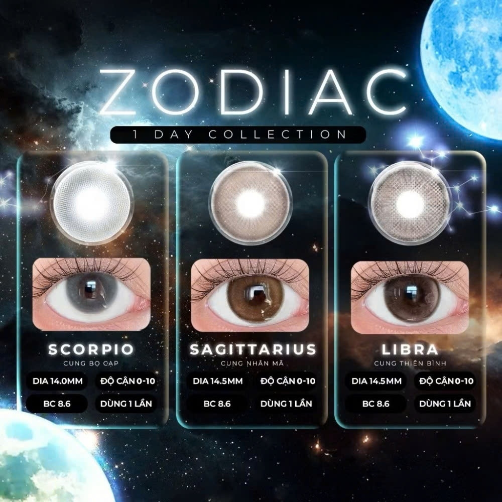 Kính áp tròng 1 ngày SCORPIO màu xám sáng tây giãn tròng nhỏ ANGEL EYES