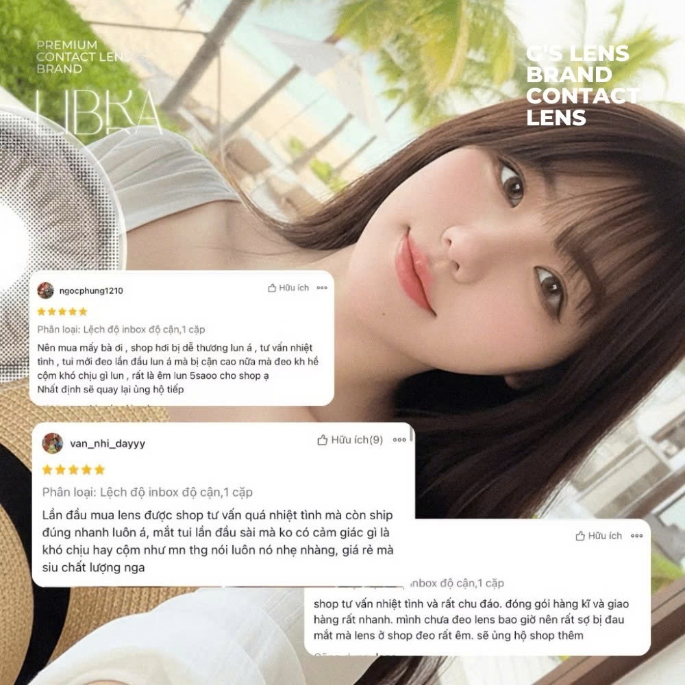 Kính áp tròng 1 ngày LIBRA màu nâu tự nhiên giãn tròng nhỏ ANGEL EYES