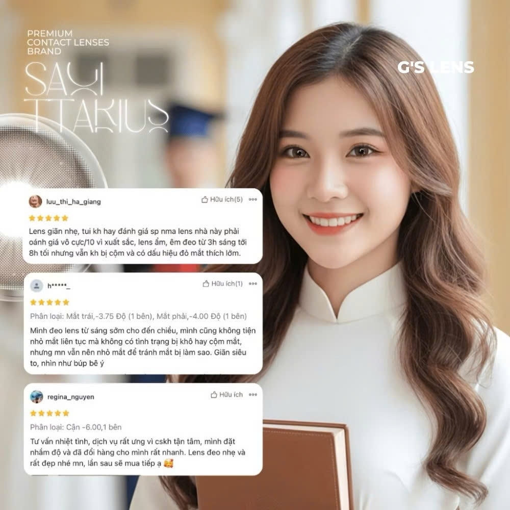 Kính áp tròng 1 ngày SAGITTARIUS màu nâu tự nhiên giãn tròng nhỏ ANGEL EYES