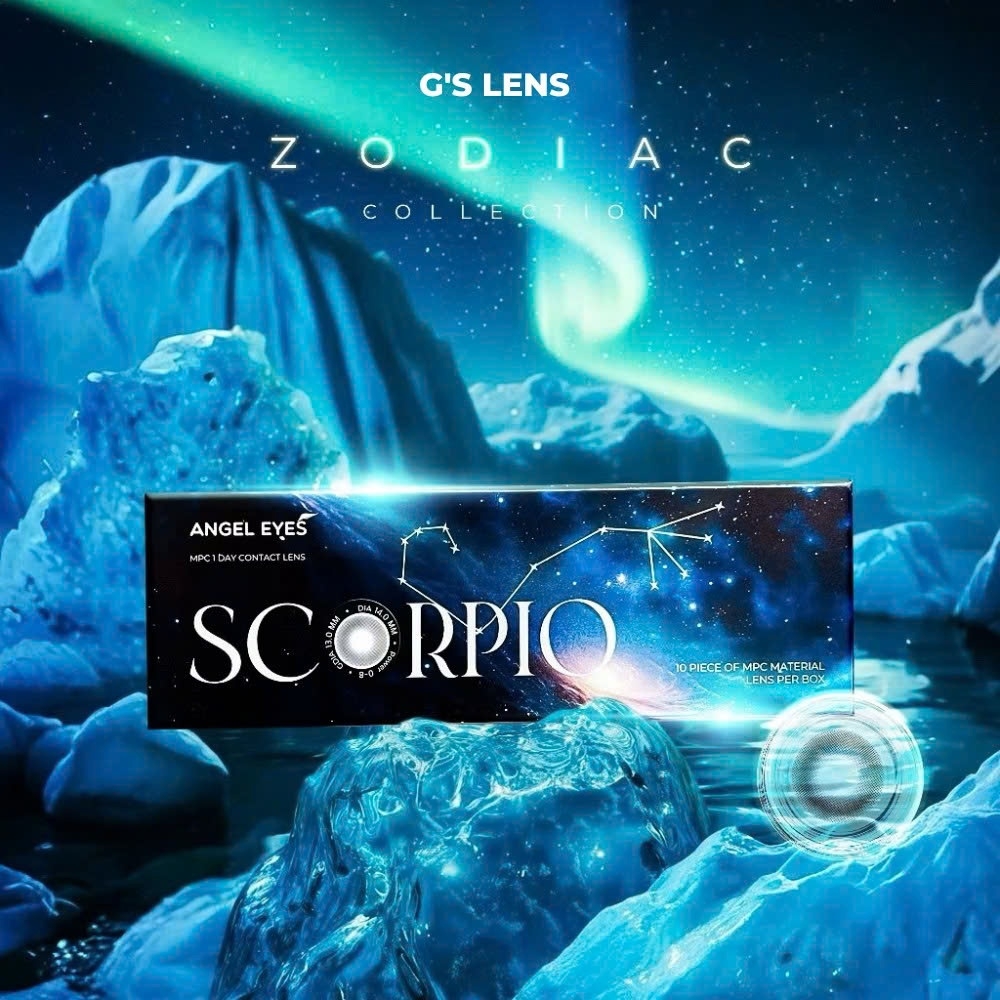 Kính áp tròng 1 ngày SCORPIO màu xám sáng tây giãn tròng nhỏ ANGEL EYES