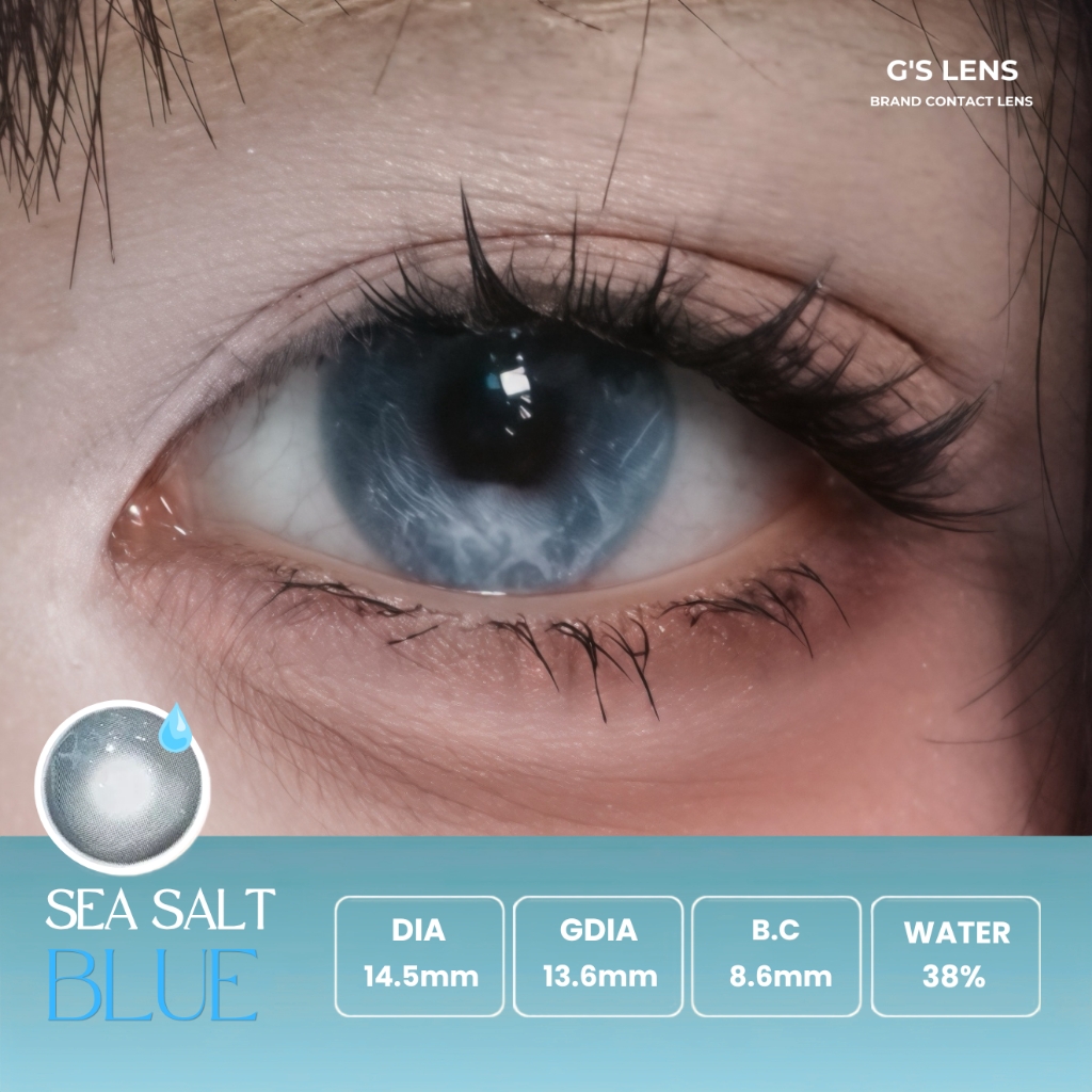 Kính áp tròng 6 tháng SEA SALT BLUE màu xanh sáng tây giãn tròng nhỏ GTRENDY - MCK1