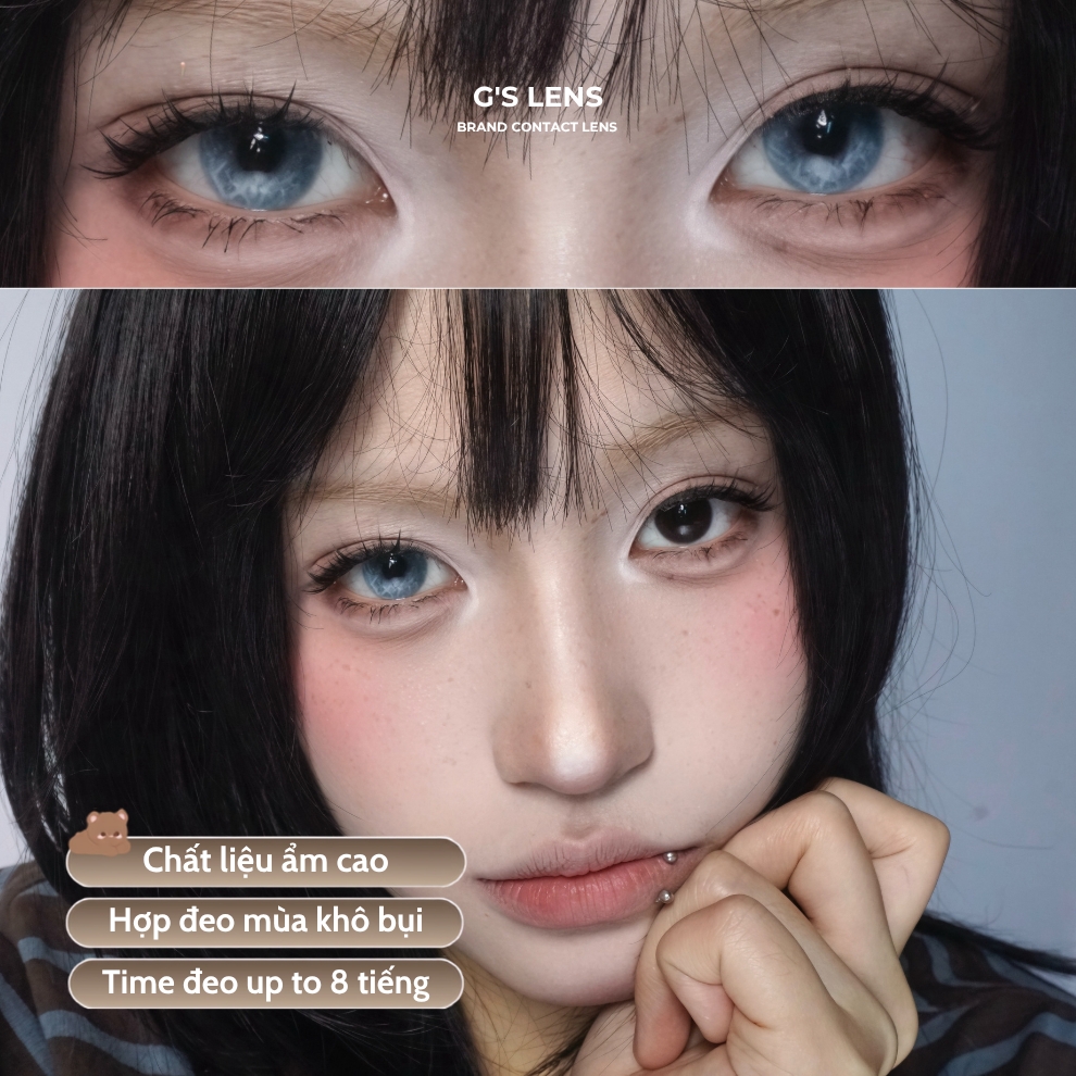 Kính áp tròng 6 tháng SEA SALT BLUE màu xanh sáng tây giãn tròng nhỏ GTRENDY - MCK1