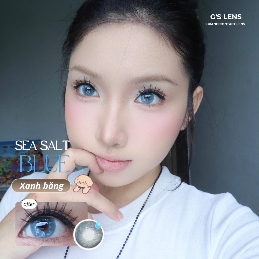 Kính áp tròng 6 tháng SEA SALT BLUE màu xanh sáng tây giãn tròng nhỏ GTRENDY - MCK1