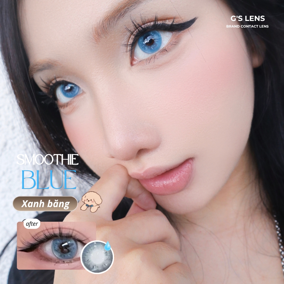 Kính áp tròng 6 tháng SMOOTHIE BLUE màu xanh sáng tây giãn tròng nhỏ GTRENDY - MCK1