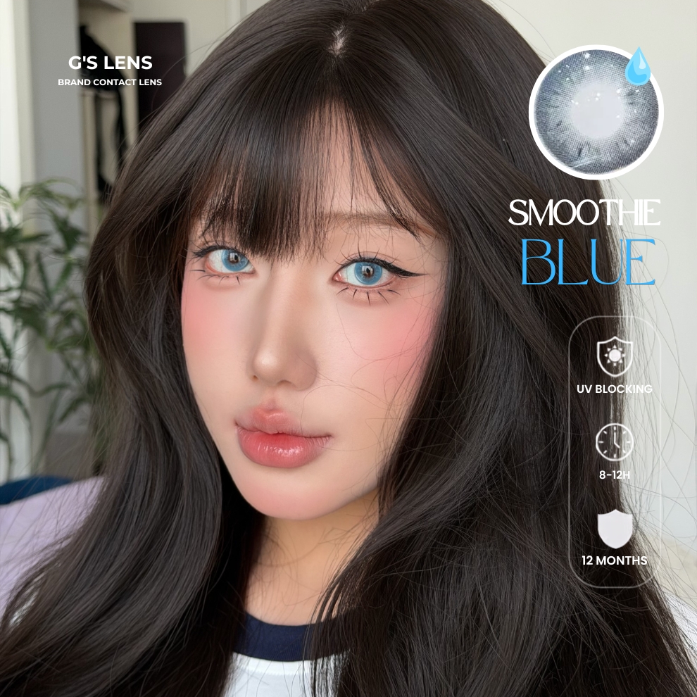 Kính áp tròng 6 tháng SMOOTHIE BLUE màu xanh sáng tây giãn tròng nhỏ GTRENDY - MCK1