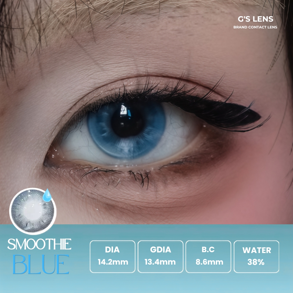 Kính áp tròng 6 tháng SMOOTHIE BLUE màu xanh sáng tây giãn tròng nhỏ GTRENDY - MCK1