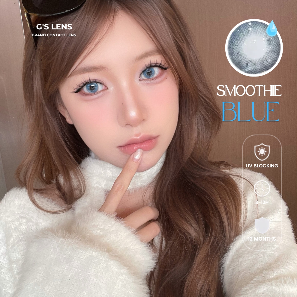 Kính áp tròng 6 tháng SMOOTHIE BLUE màu xanh sáng tây giãn tròng nhỏ GTRENDY - MCK1