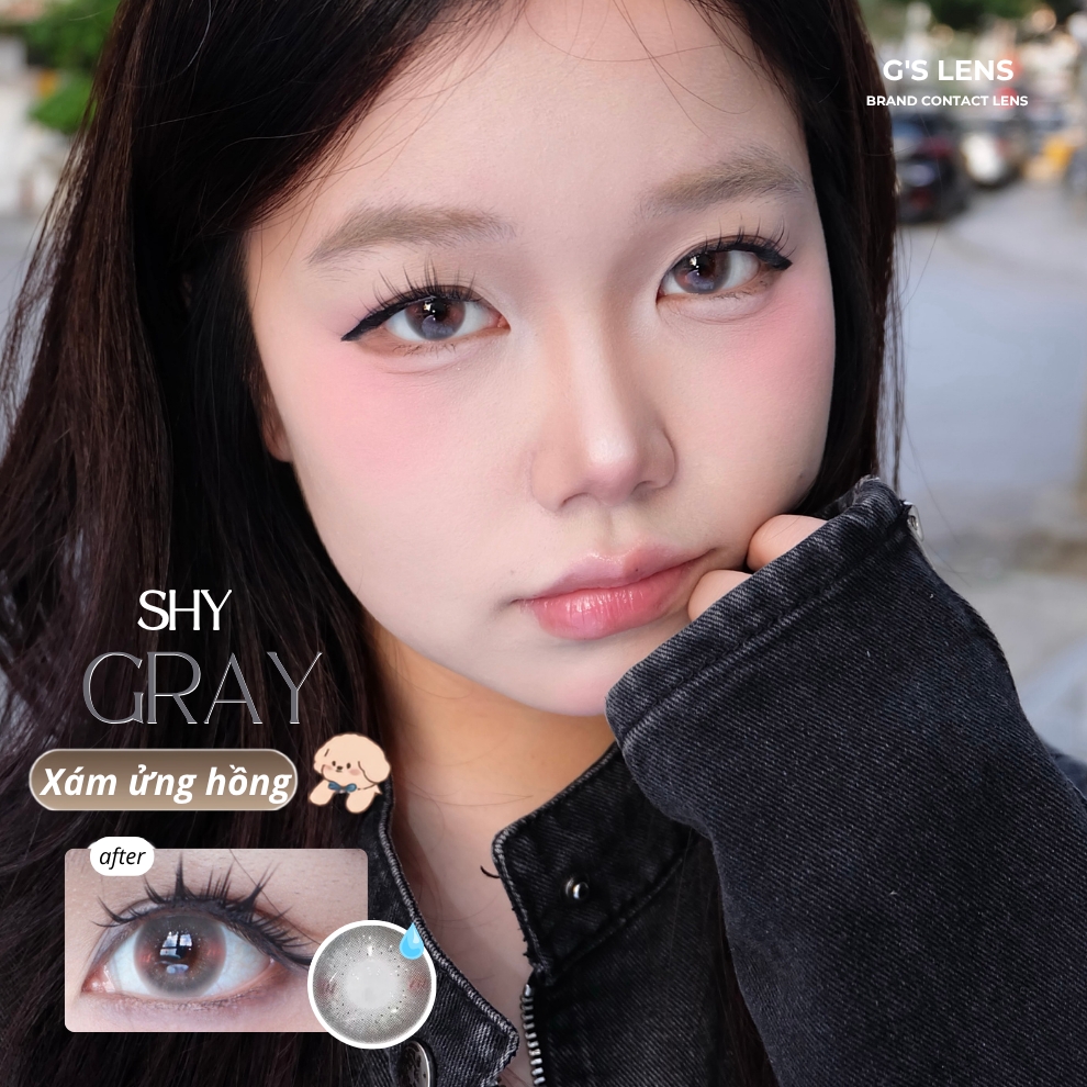 Kính áp tròng 6 tháng SHY GRAY màu xám kem tự nhiên giãn tròng nhỏ GTRENDY - MCK1