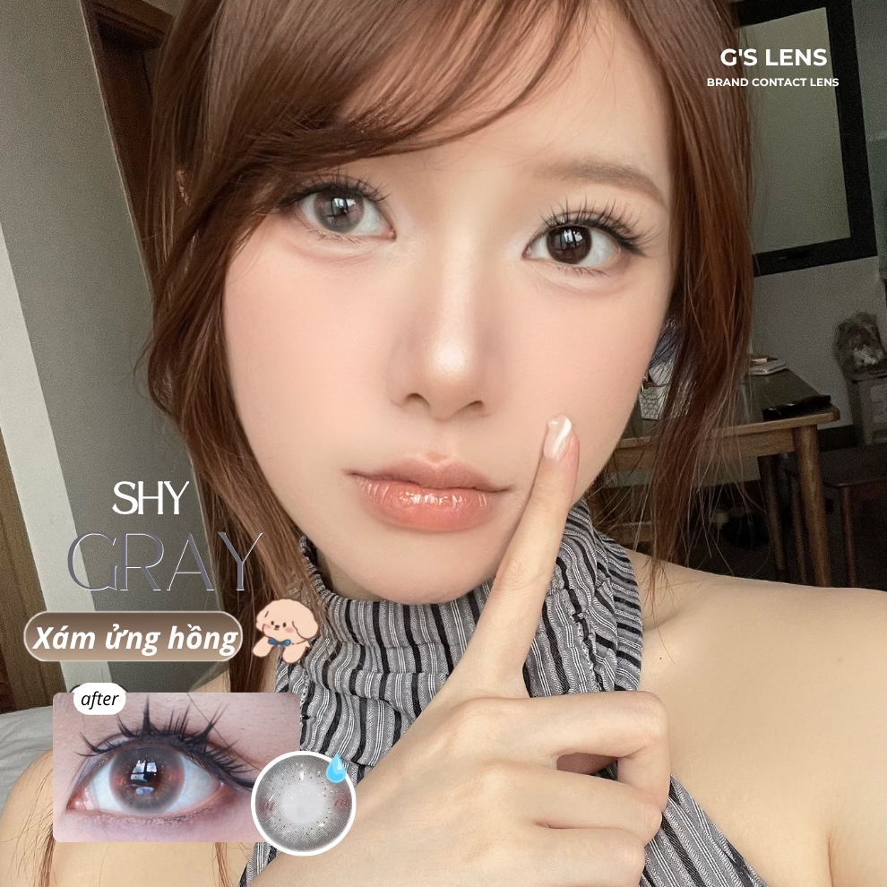 Kính áp tròng 6 tháng SHY GRAY màu xám kem tự nhiên giãn tròng nhỏ GTRENDY - MCK1