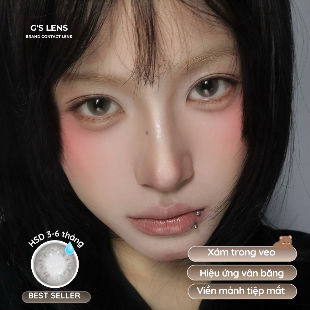 Kính áp tròng 6 tháng SMOOTHIE GRAY màu xám băng tự nhiên giãn tròng nhỏ GTRENDY - MCK1