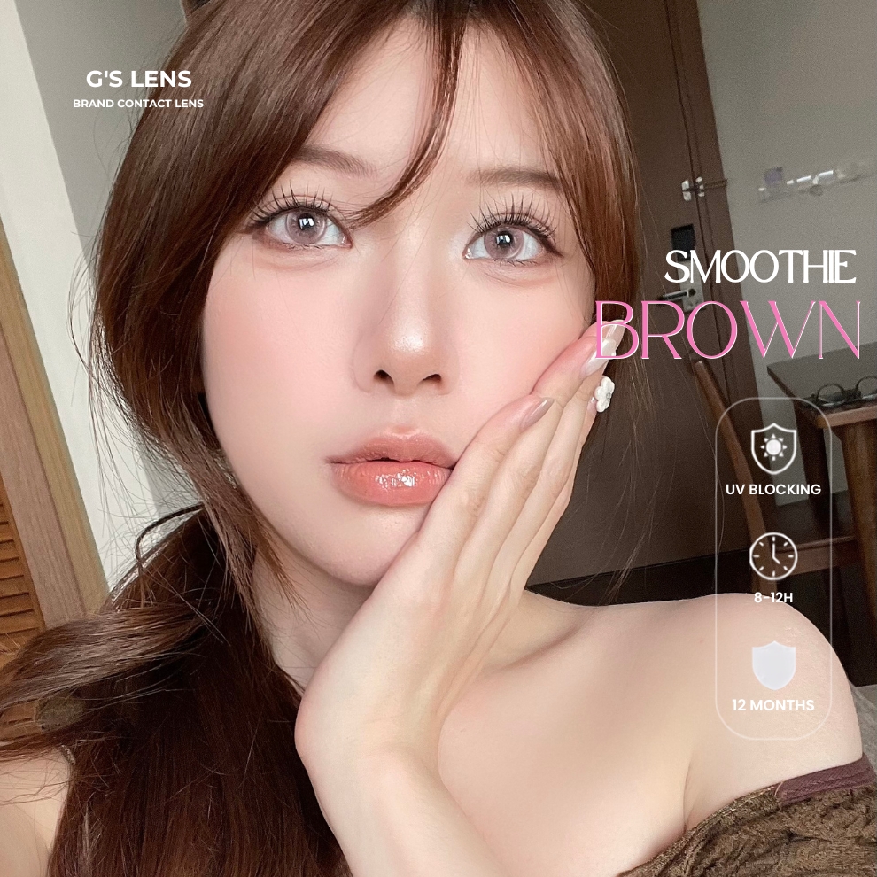 Kính áp tròng 6 tháng SMOOTHIE BROWN màu nâu sáng tây giãn tròng nhỏ GTRENDY - MCK1