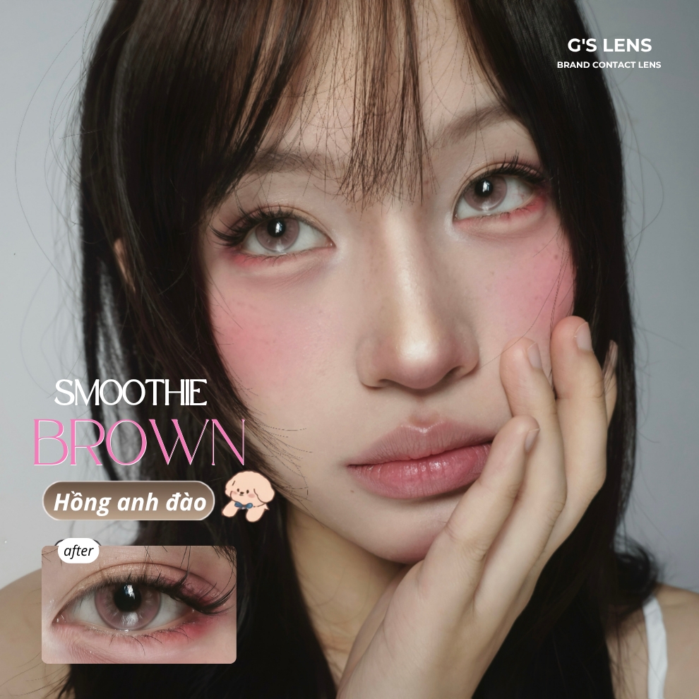 Kính áp tròng 6 tháng SMOOTHIE BROWN màu nâu sáng tây giãn tròng nhỏ GTRENDY - MCK1
