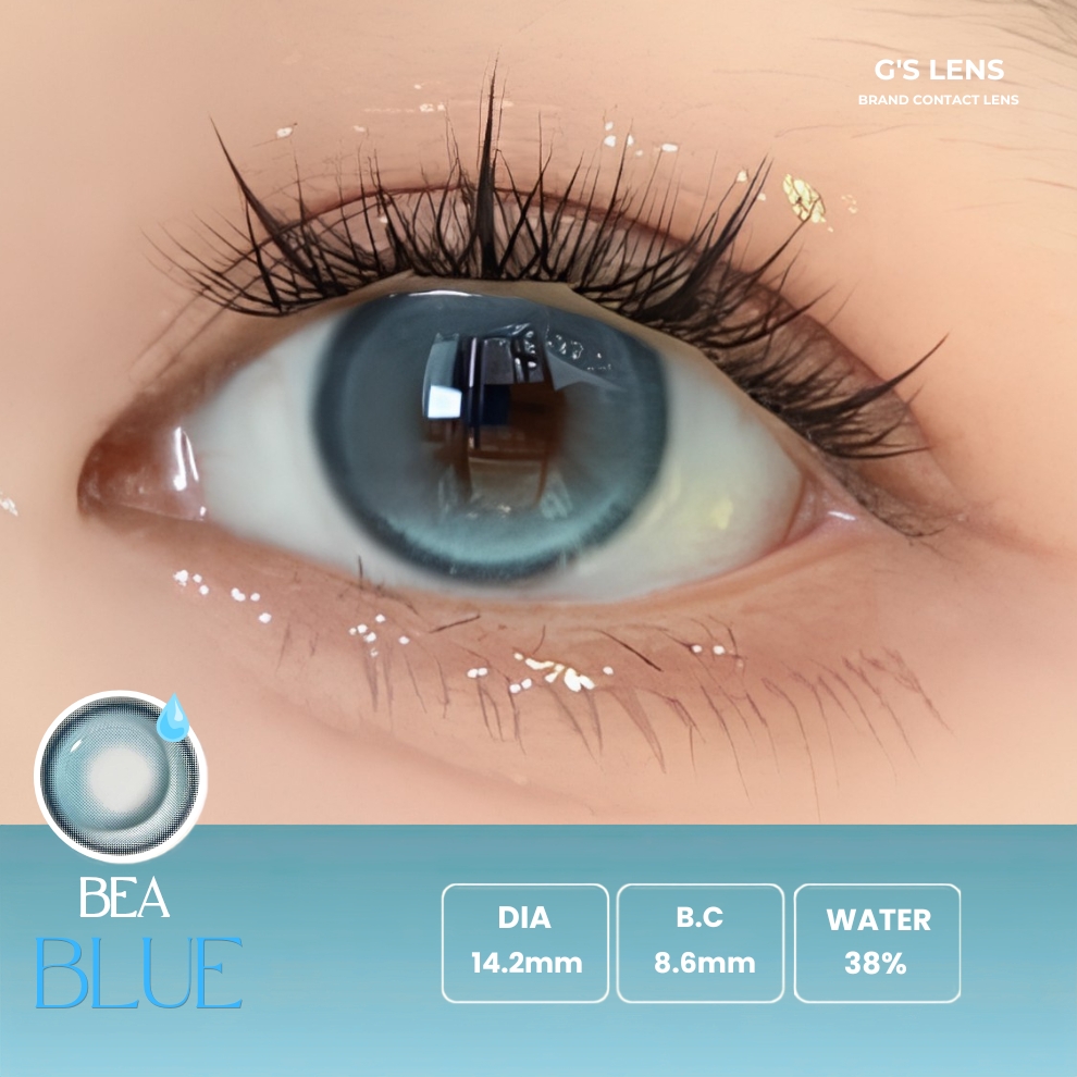 Kính áp tròng 6 tháng BEA BLUE màu xanh dương sáng tây giãn tròng nhỏ GTRENDY - MC38