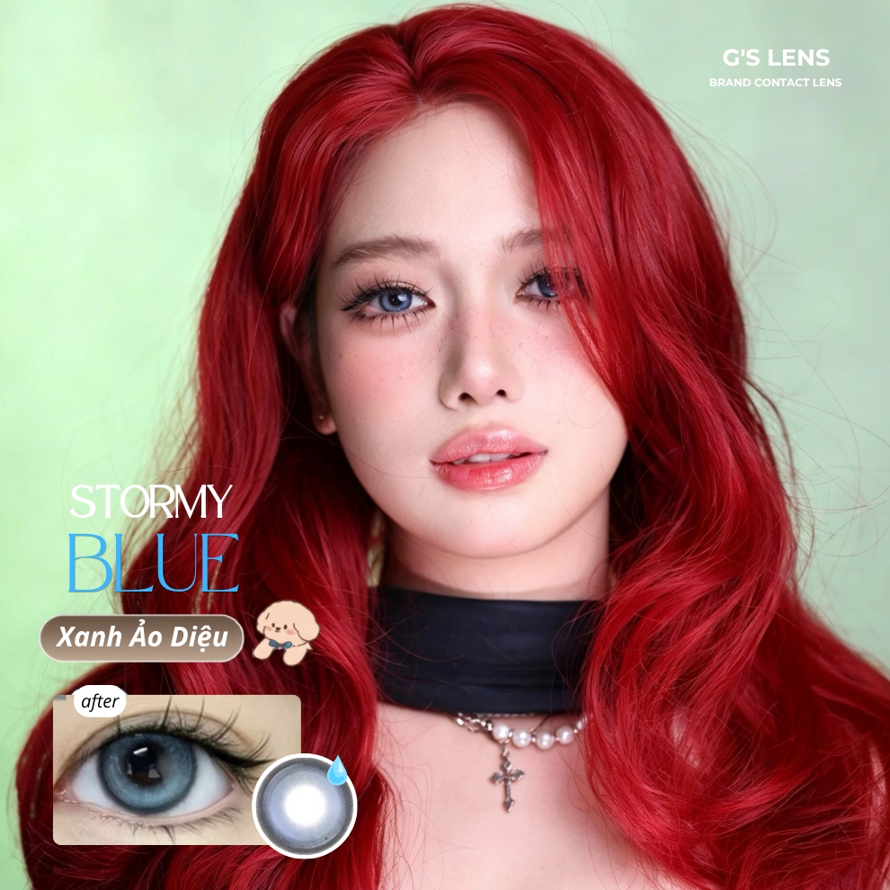 Kính áp tròng 6 tháng STORMY BLUE màu xanh sáng tây giãn tròng nhỏ GTRENDY - MC38