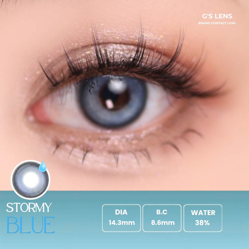 Kính áp tròng 6 tháng STORMY BLUE màu xanh sáng tây giãn tròng nhỏ GTRENDY - MC38