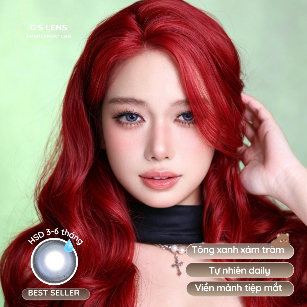 Kính áp tròng 6 tháng STORMY BLUE màu xanh sáng tây giãn tròng nhỏ GTRENDY - MC38