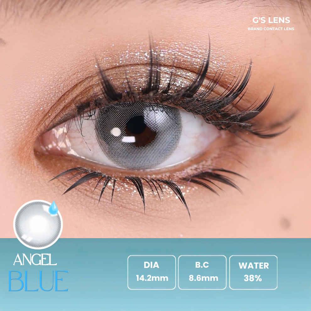 Kính áp tròng 6 tháng ANGEL BLUE màu xám sáng tây giãn tròng nhỏ GTRENDY - MC38