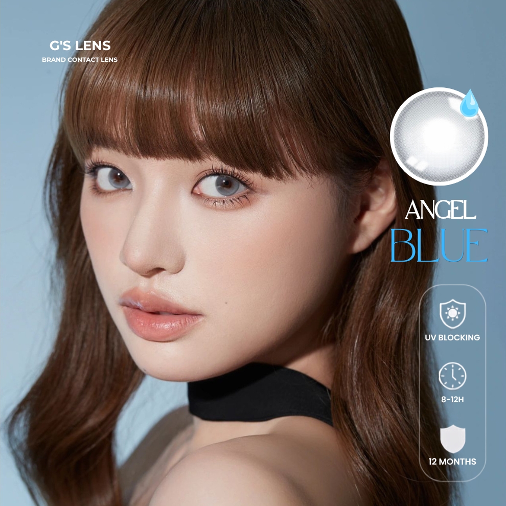 Kính áp tròng 6 tháng ANGEL BLUE màu xám sáng tây giãn tròng nhỏ GTRENDY - MC38
