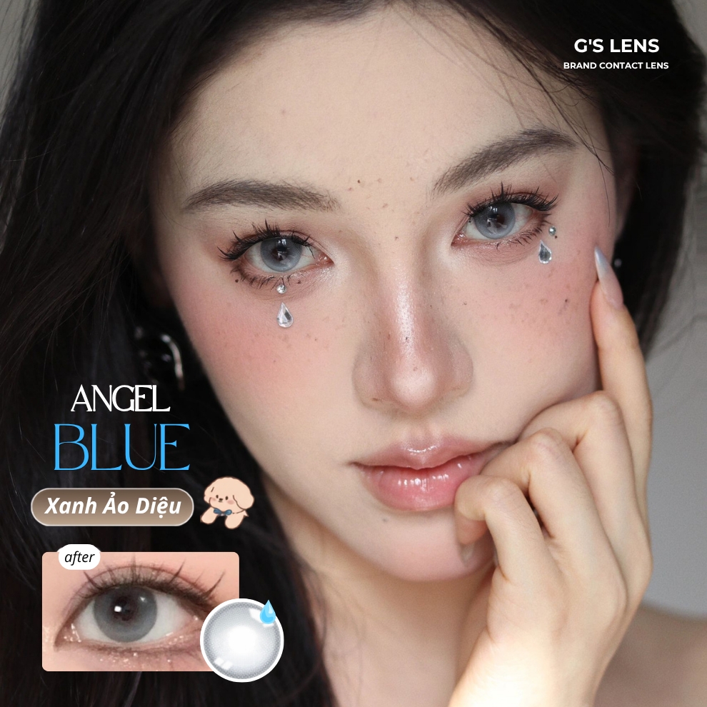 Kính áp tròng 6 tháng ANGEL BLUE màu xám sáng tây giãn tròng nhỏ GTRENDY - MC38