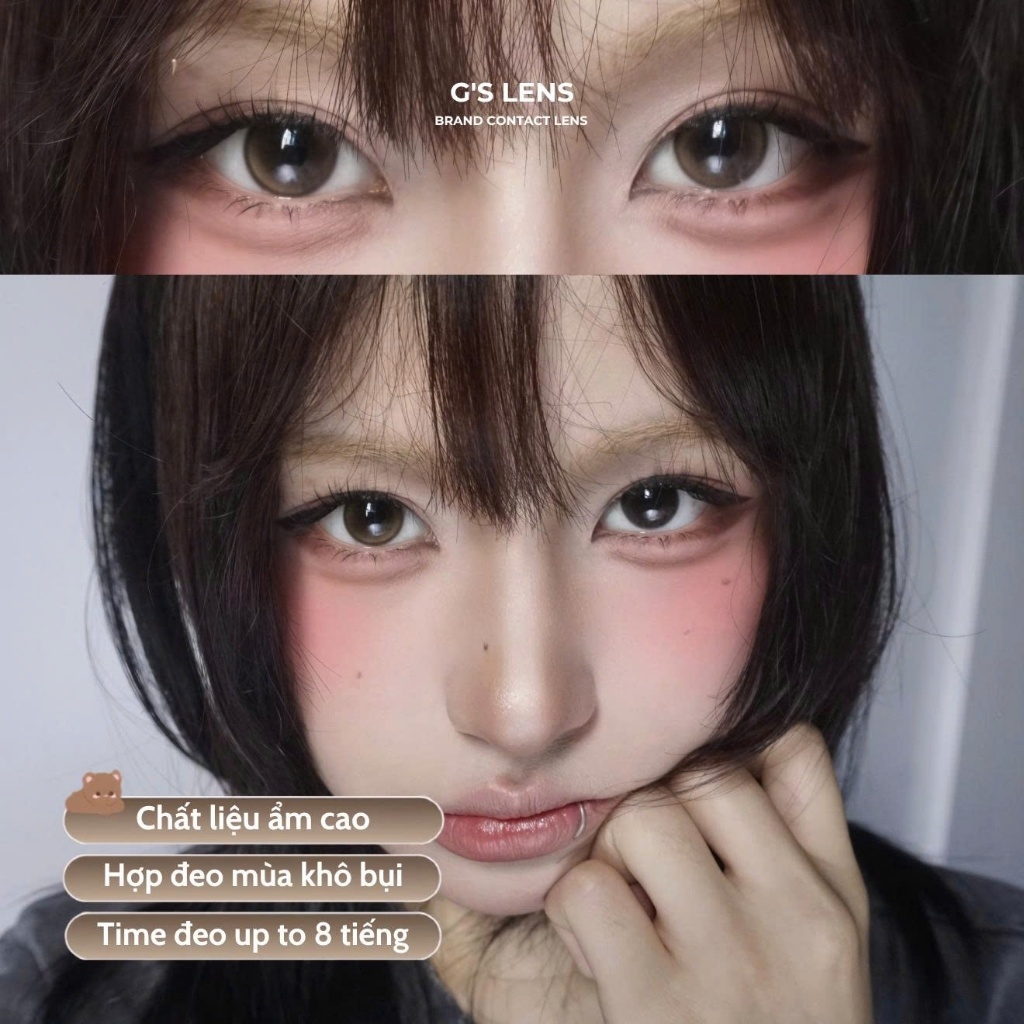Kính áp tròng 6 tháng MEMORY PINK màu hồng nâu tự nhiên giãn tròng nhỏ GTRENDY - MCK1