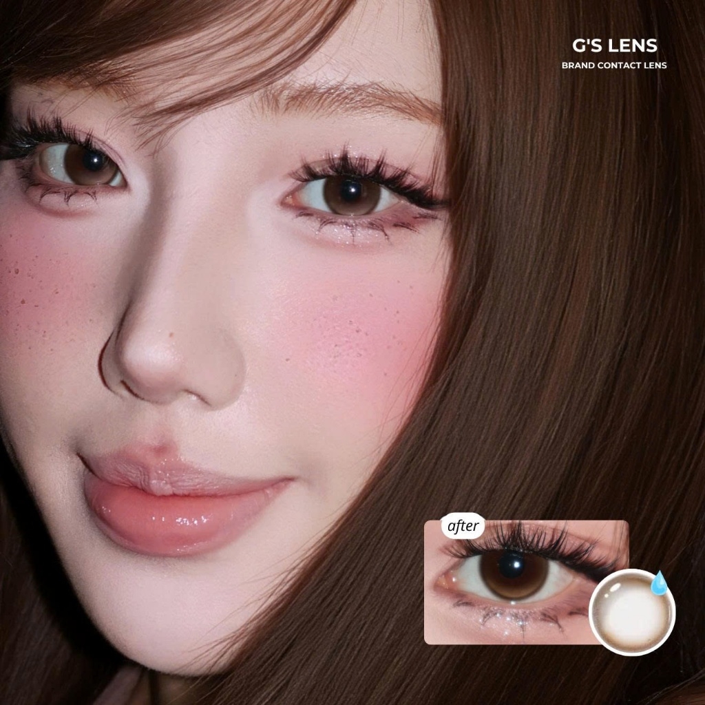 Kính áp tròng 6 tháng MEMORY PINK màu hồng nâu tự nhiên giãn tròng nhỏ GTRENDY - MCK1
