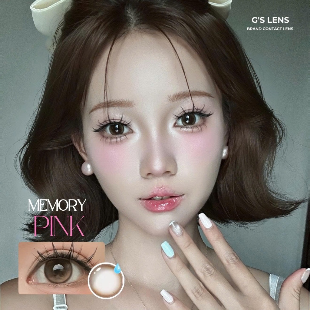Kính áp tròng 6 tháng MEMORY PINK màu hồng nâu tự nhiên giãn tròng nhỏ GTRENDY - MCK1