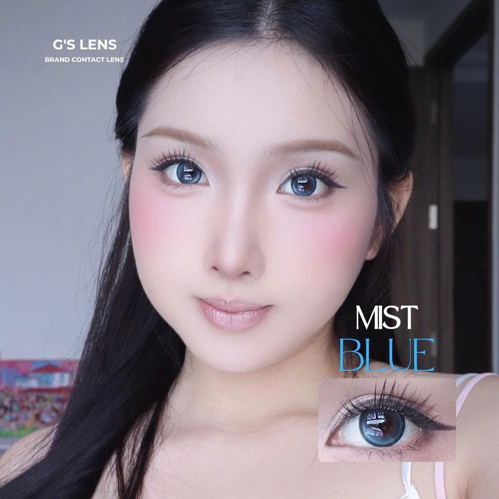 Kính áp tròng 6 tháng MIST BLUE màu xanh sáng tây giãn tròng nhỏ GTRENDY - MCK1
