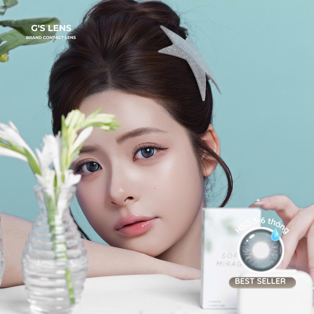 Kính áp tròng 6 tháng MIST BLUE màu xanh sáng tây giãn tròng nhỏ GTRENDY - MCK1