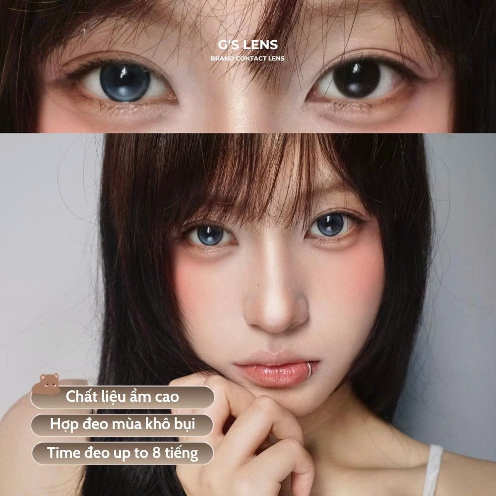 Kính áp tròng 6 tháng MIST BLUE màu xanh sáng tây giãn tròng nhỏ GTRENDY - MCK1