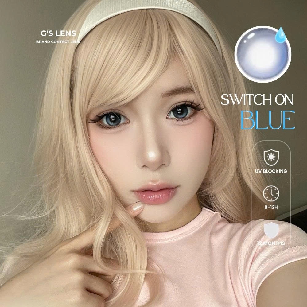 Kính áp tròng 6 tháng SWITCH ON BLUE màu xanh sáng tây giãn tròng nhỏ GTRENDY - MCK1