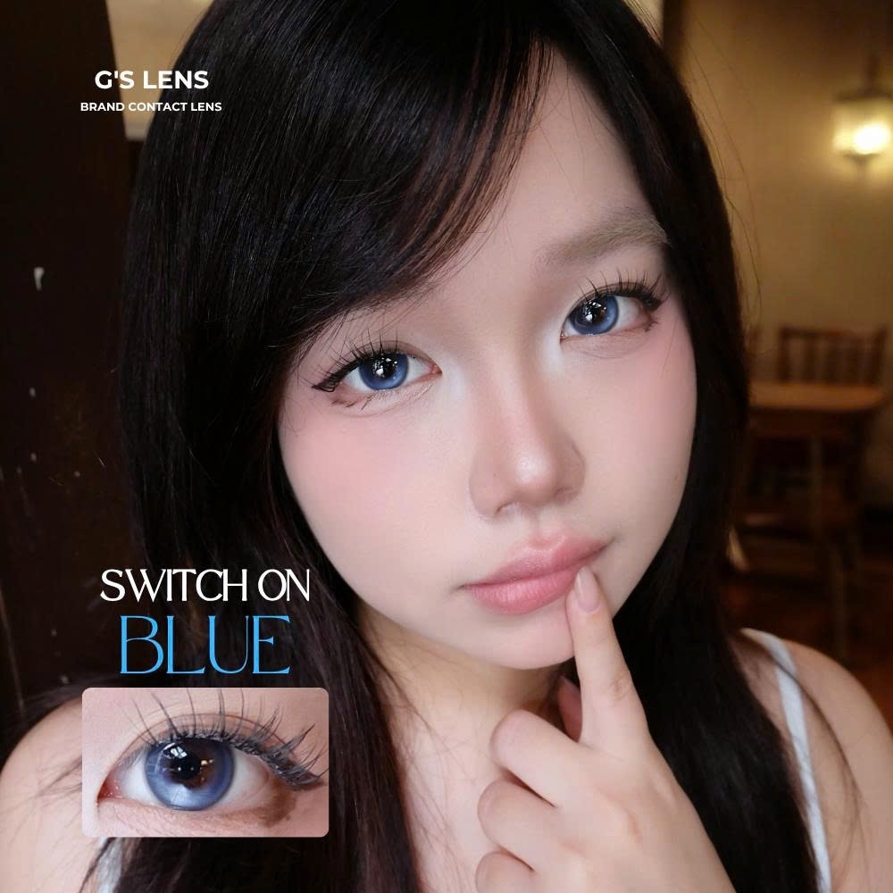 Kính áp tròng 6 tháng SWITCH ON BLUE màu xanh sáng tây giãn tròng nhỏ GTRENDY - MCK1