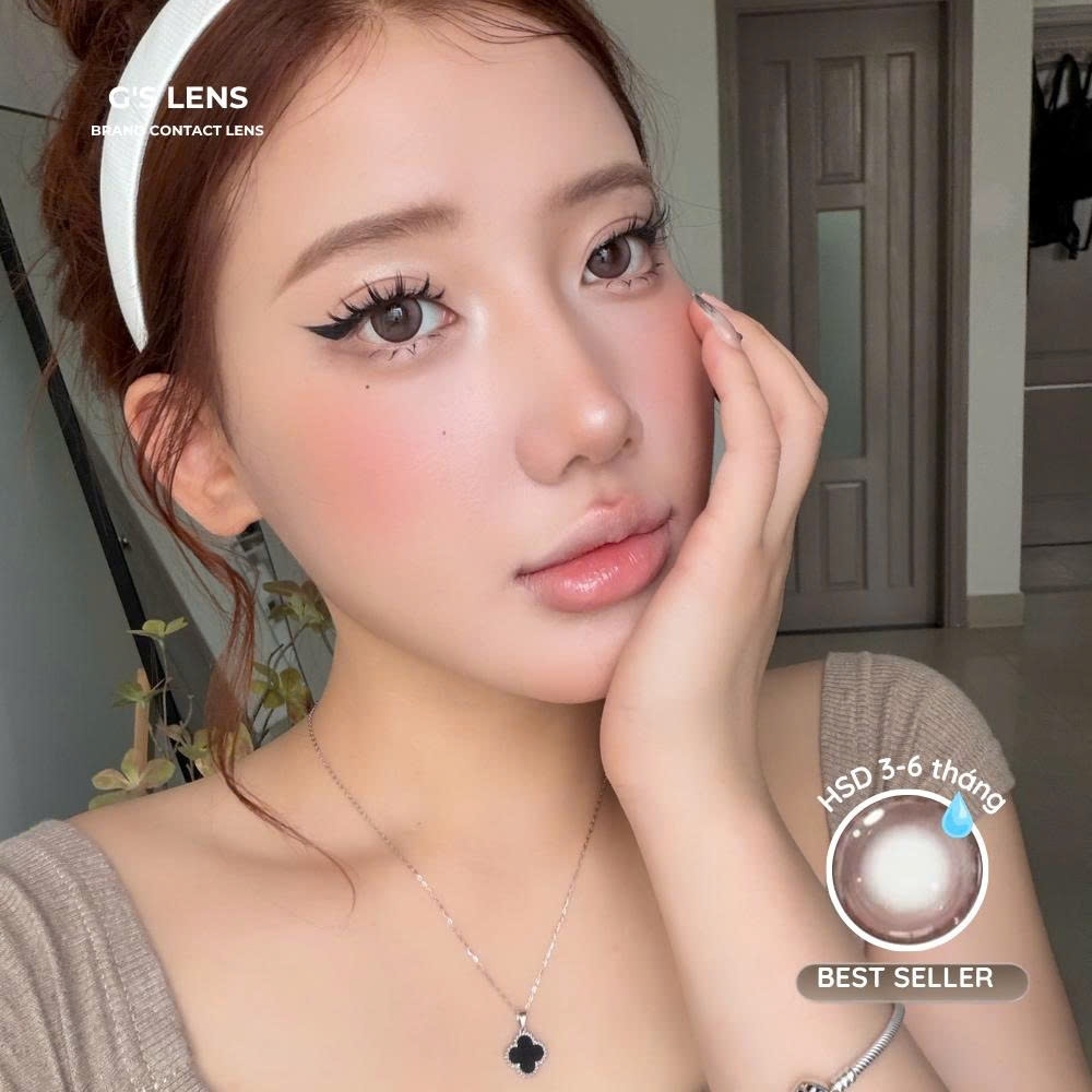 Kính áp tròng 6 tháng MILK TEA PINK màu hồng sáng tây giãn tròng vừa GTRENDY - MCK1