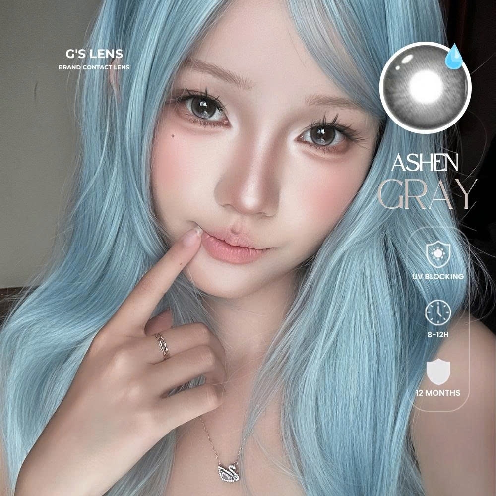 Kính áp tròng 6 tháng ASHEN GRAY màu xám đen tự nhiên giãn tròng nhỏ GTRENDY - MCK1