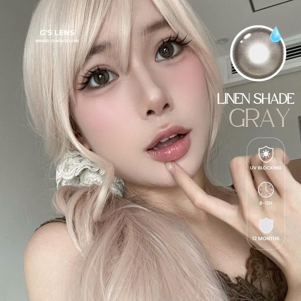 Kính áp tròng 6 tháng LINE SHADE GRAY màu xám sáng tây giãn tròng nhỏ GTRENDY - MCK1