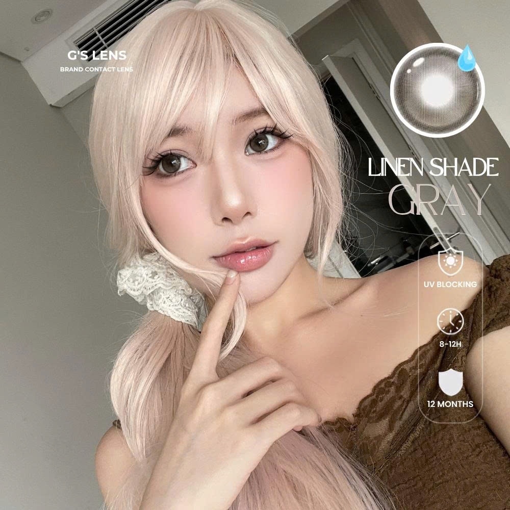 Kính áp tròng 6 tháng LINE SHADE GRAY màu xám sáng tây giãn tròng nhỏ GTRENDY - MCK1