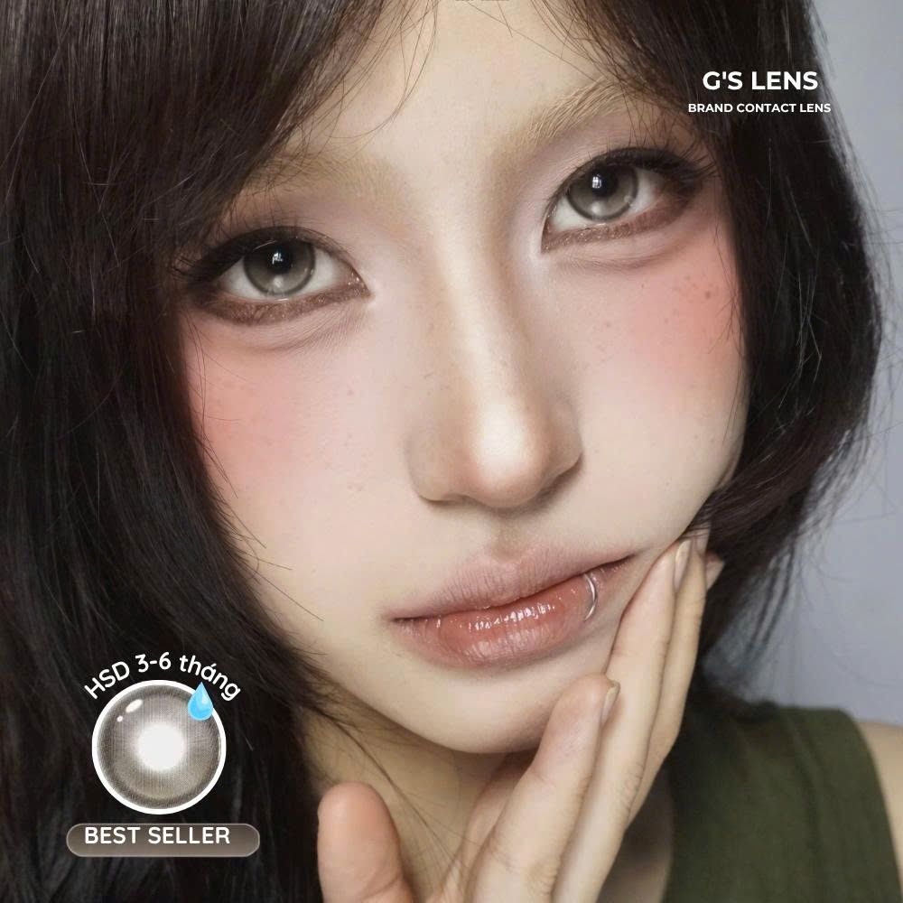 Kính áp tròng 6 tháng LINE SHADE GRAY màu xám sáng tây giãn tròng nhỏ GTRENDY - MCK1