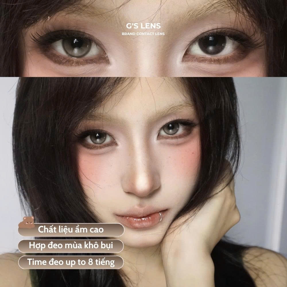 Kính áp tròng 6 tháng LINE SHADE GRAY màu xám sáng tây giãn tròng nhỏ GTRENDY - MCK1