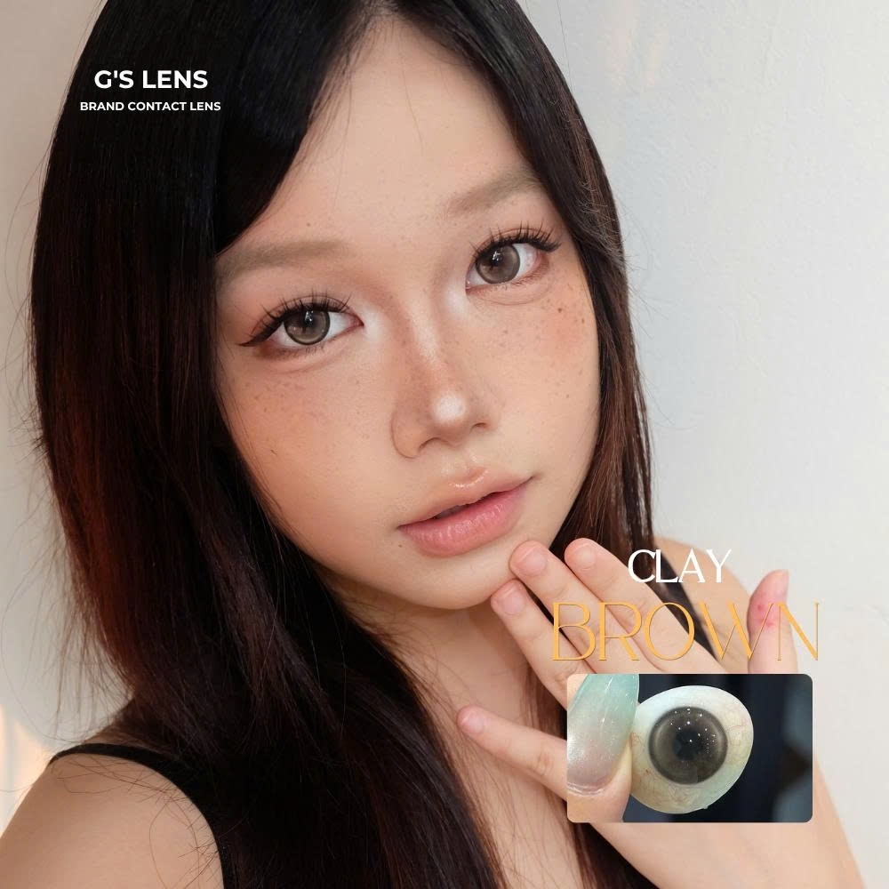 Kính áp tròng 6 tháng CLAY BROWN màu nâu tự nhiên giãn tròng nhỏ GTRENDY - MC38