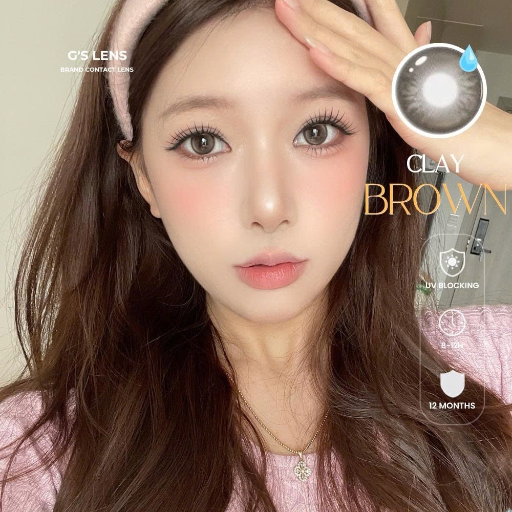 Kính áp tròng 6 tháng CLAY BROWN màu nâu tự nhiên giãn tròng nhỏ GTRENDY - MC38