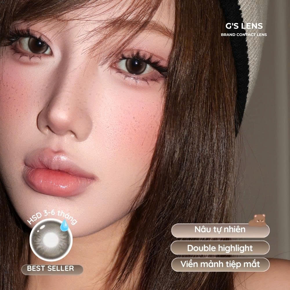Kính áp tròng 6 tháng CLAY BROWN màu nâu tự nhiên giãn tròng nhỏ GTRENDY - MC38