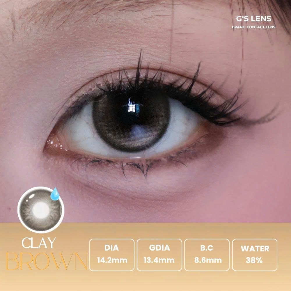 Kính áp tròng 6 tháng CLAY BROWN màu nâu tự nhiên giãn tròng nhỏ GTRENDY - MC38