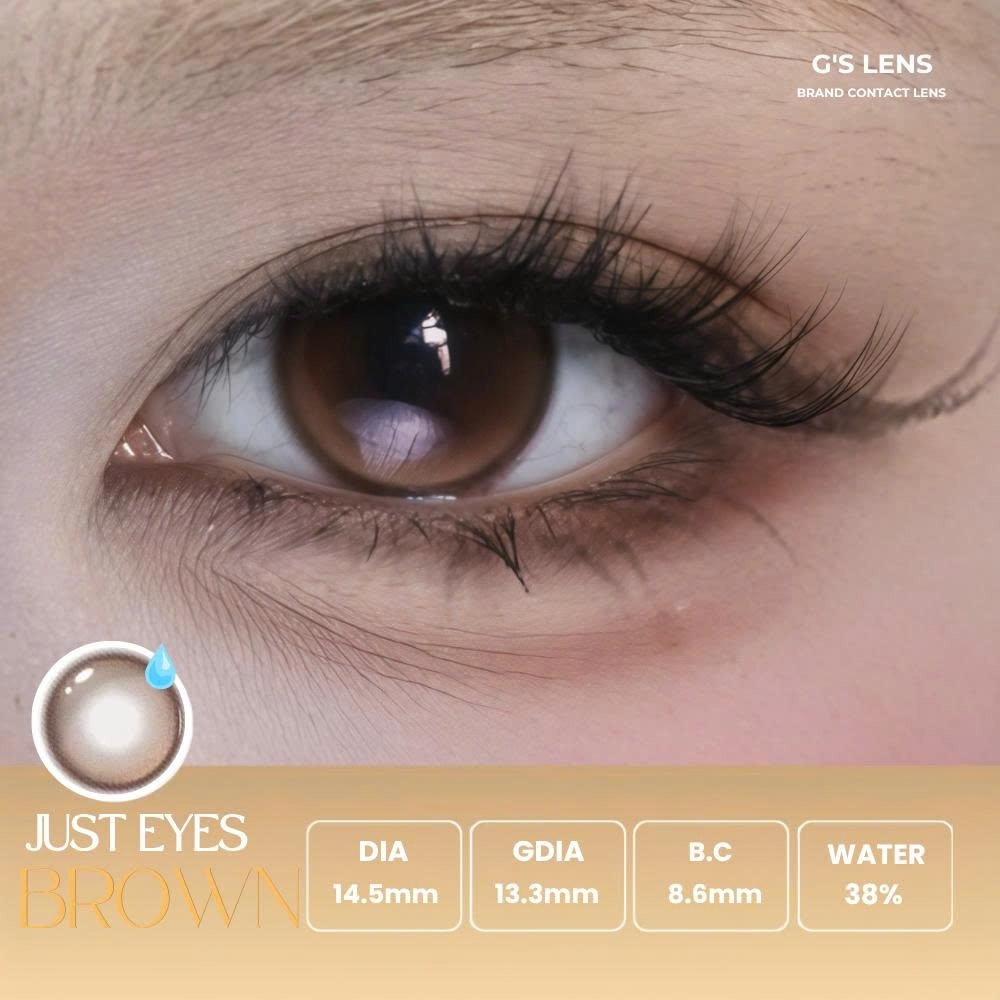 Kính áp tròng 6 tháng JUST EYES BROWN màu nâu sáng tây giãn tròng nhỏ GTRENDY - MCK1