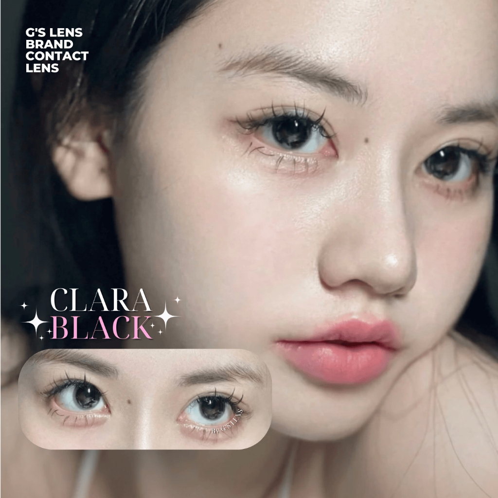 Kính áp tròng 6 tháng CLARA BLACK màu đen xám sáng tây giãn tròng nhẹ GTRENDY - MC38