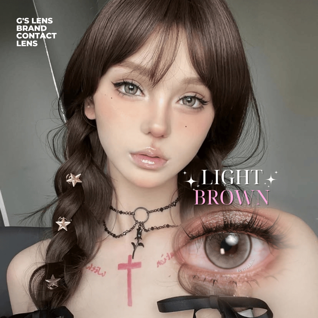 Kính áp tròng 6 tháng LIGHT BROWN màu nâu sáng tây giãn tròng nhỏ GTRENDY - MC38
