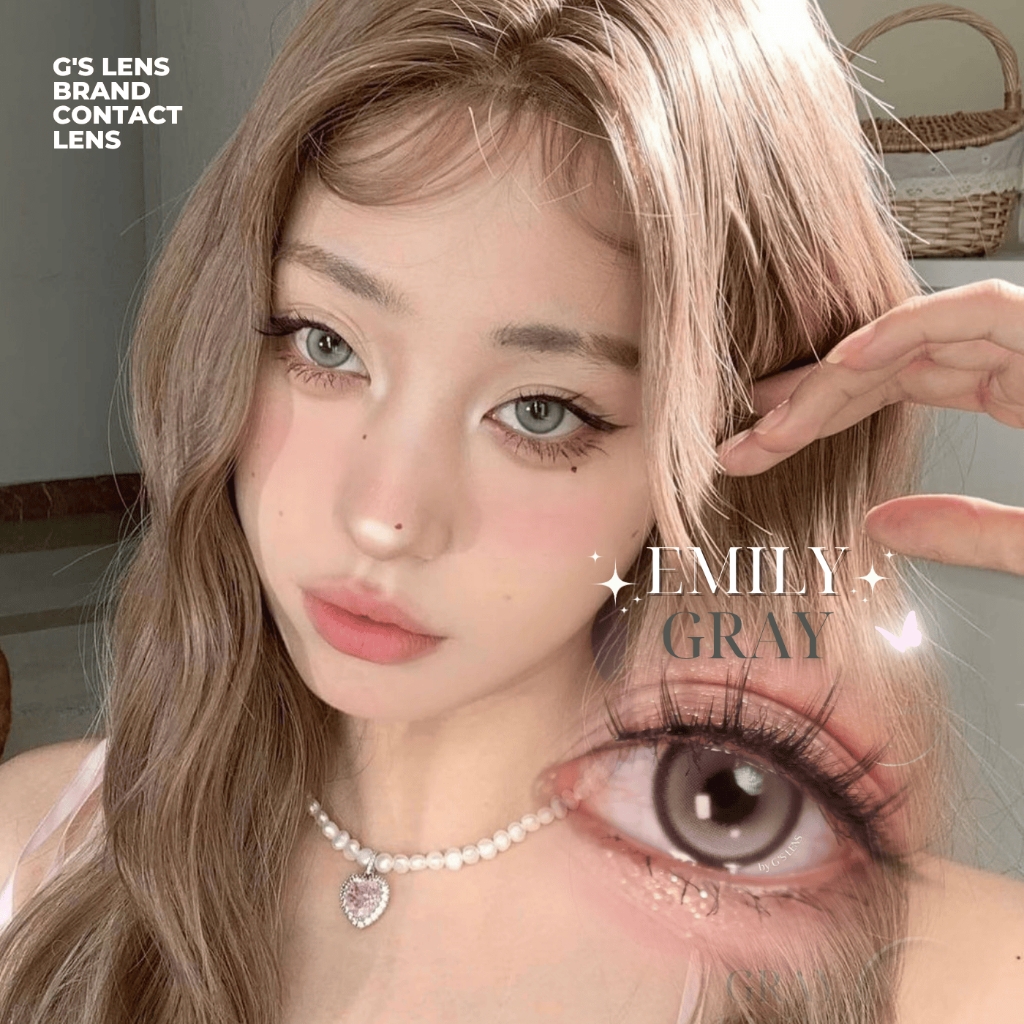 Kính áp tròng 6 tháng EMILY GRAY màu xám ngọc sáng tây giãn tròng vừa GTRENDY - MC38