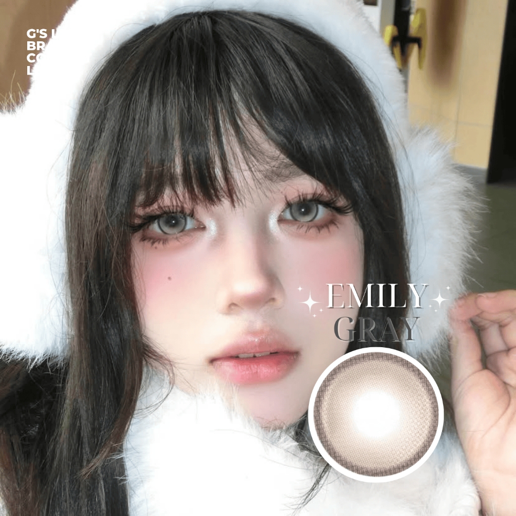Kính áp tròng 6 tháng EMILY GRAY màu xám ngọc sáng tây giãn tròng vừa GTRENDY - MC38
