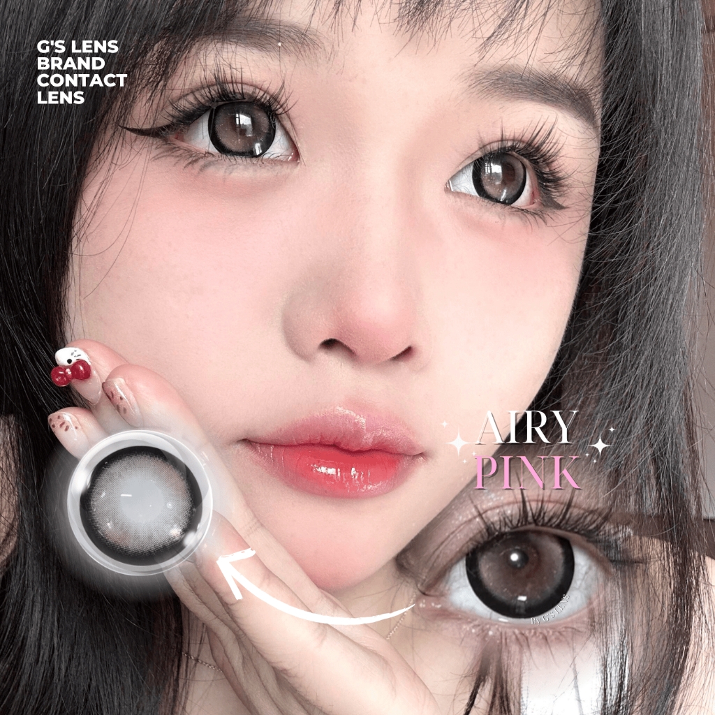 Kính áp tròng 1 ngày AIRY PINK màu hồng tự nhiên giãn tròng to GTRENDY